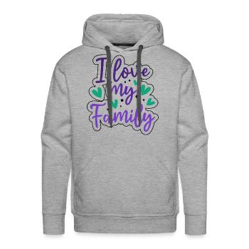 I Love My Family Sayings Reunion Relatives - Men's Premium Hoodie - heather grey - Front - Liam (192cm)
