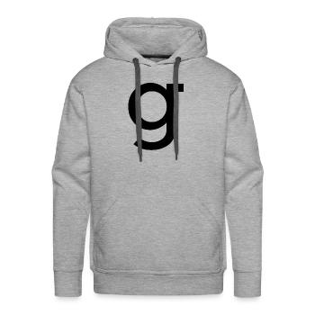 "g" - Men's Premium Hoodie - heather grey - Front - Liam (192cm)