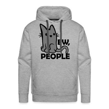 quote ew people cat - Men's Premium Hoodie - heather grey - Front - Liam (192cm)