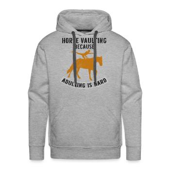 Funny Equestrian Horse Vaulting - Men's Premium Hoodie - heather grey - Front - Liam (192cm)