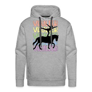 Funny Equestrian Horse Vaulting - Men's Premium Hoodie - heather grey - Front - Liam (192cm)