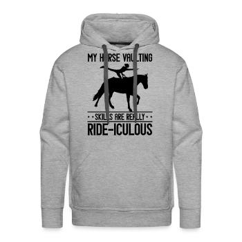 Funny Equestrian Horse Vaulting - Men's Premium Hoodie - heather grey - Front - Liam (192cm)