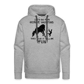 Funny Equestrian Horse Vaulting - Men's Premium Hoodie - heather grey - Front - Liam (192cm)