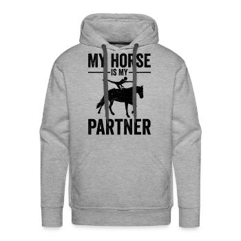 Funny Equestrian Horse Vaulting - Men's Premium Hoodie - heather grey - Front - Liam (192cm)