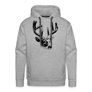 deer head - Men's Premium Hoodie - heather grey - Front - Liam (192cm)