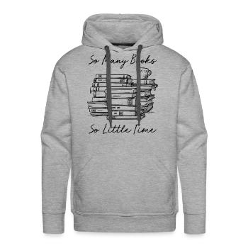So Many Books So Little Time - Men's Premium Hoodie - heather grey - Front - Liam (192cm)