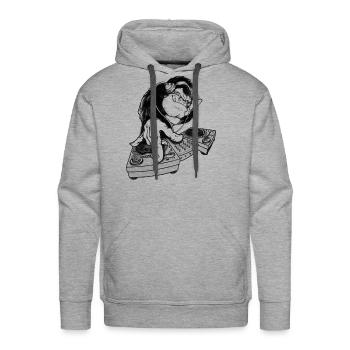 Gorilla DJ - Men's Premium Hoodie - heather grey - Front - Liam (192cm)