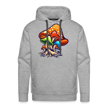 Trippy Shroom Group - Men's Premium Hoodie - heather grey - Front - Liam (192cm)