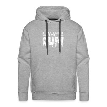 Lick It Will Cum Sexy Oral Sex Bdsm Kinky Fetish D - Men's Premium Hoodie - heather grey - Front - Liam (192cm)
