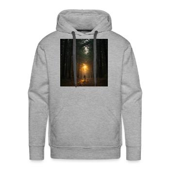 Enchanted Forest Path T-Shirt - Men's Premium Hoodie - heather grey - Front - Liam (192cm)