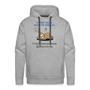IF THERE WAS AN AWARD FOR BEING LAZY White/Natural - Men's Premium Hoodie - heather grey - Front - Liam (192cm)