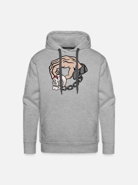 Prison Skull - Men's Premium Hoodie - heather grey