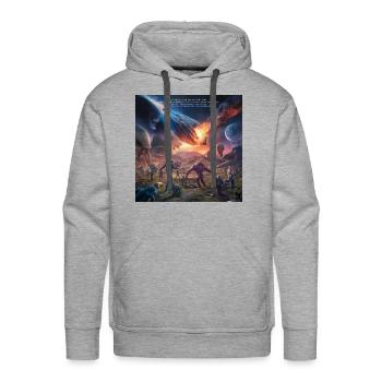 ancient alien extinction event - Men's Premium Hoodie - heather grey - Front - Liam (192cm)