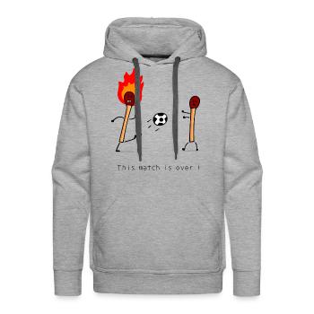 Funny Match Playing Soccer - Men's Premium Hoodie - heather grey - Front - Liam (192cm)