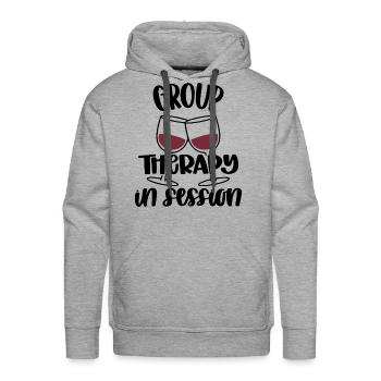 Group Therapy In Session - Men's Premium Hoodie - heather grey - Front - Liam (192cm)