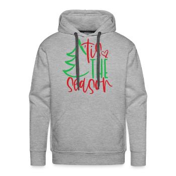 Tis The Season Christmas Tree Santa Holiday Xmas - Men's Premium Hoodie - heather grey - Front - Liam (192cm)
