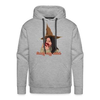 Comfy Cozy Witch Christmas Holiday Season - Men's Premium Hoodie - heather grey - Front - Liam (192cm)