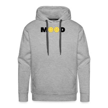 Devise Humeur Smiley Triste Génial - Molleton à capuche Premium pour homme - gris chiné - Devant - Liam (192cm)