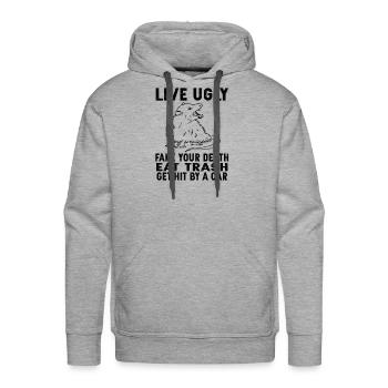 Opossum - Molleton à capuche Premium pour homme - gris chiné - Devant - Liam (192cm)