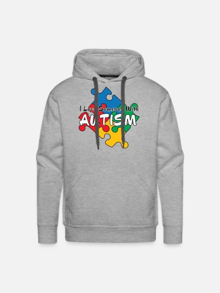 I Love Someone with Autism - Men's Premium Hoodie - heather grey