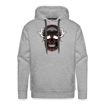 Skull - Men's Premium Hoodie - heather grey - Front - Liam (192cm)