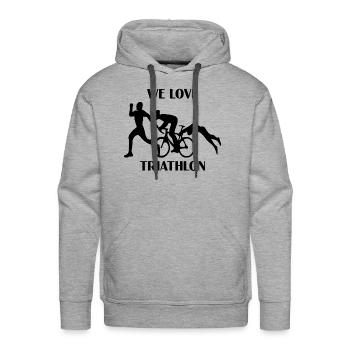 TRIATHLON - Men's Premium Hoodie - heather grey - Front - Liam (192cm)