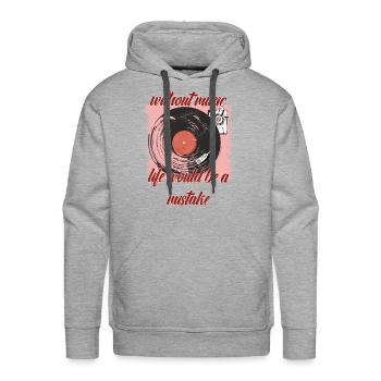 Music - Men's Premium Hoodie - heather grey - Front - Liam (192cm)