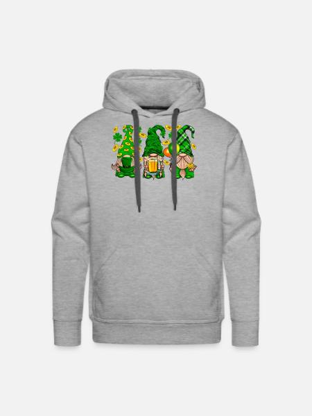 Leprechaun Party Trio: Gold, Beer & Shamrocks - Men's Premium Hoodie - heather grey