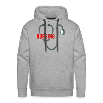 Stethoscope Nursing - Men's Premium Hoodie - heather grey - Front - Liam (192cm)
