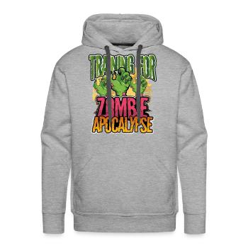 Training For Zombie Apocalypse - Men's Premium Hoodie - heather grey - Front - Liam (192cm)