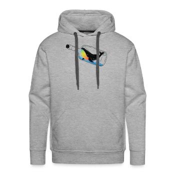 Baleine Bouteille impossible Art graphique - Molleton à capuche Premium pour homme - gris chiné - Devant - Liam (192cm)