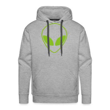 Alien Face Logo - Men's Premium Hoodie - heather grey - Front - Liam (192cm)