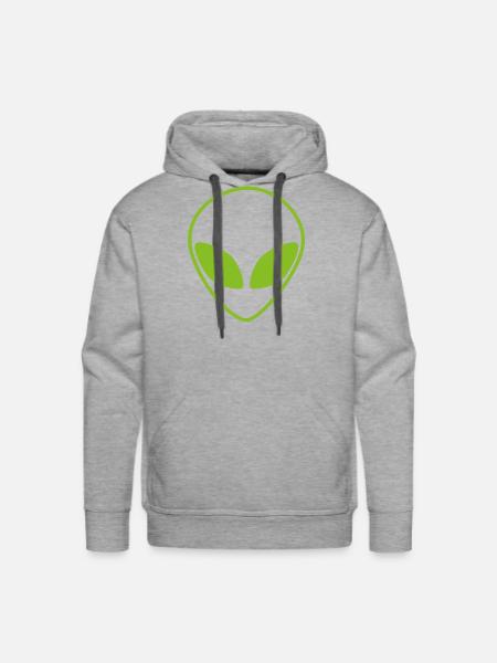 Alien Face Logo - Men's Premium Hoodie - heather grey