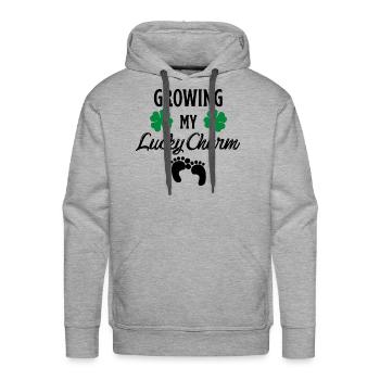 Growing My Lucky Charm - Men's Premium Hoodie - heather grey - Front - Liam (192cm)