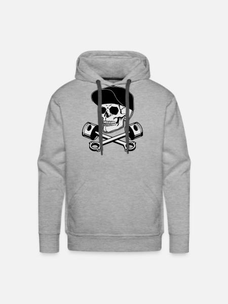 Skull & Pistons - Men's Premium Hoodie - heather grey