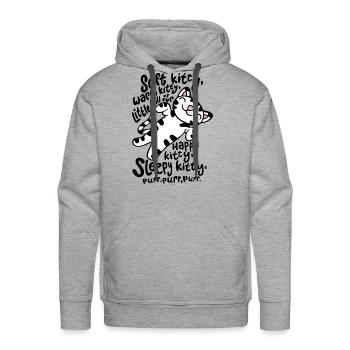Soft kitty warm kitty little ball happy kitty sle - Men's Premium Hoodie - heather grey - Front - Liam (192cm)