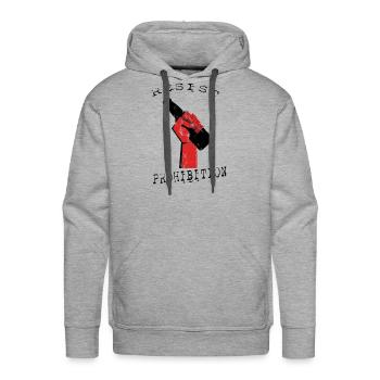 Resist Prohibition, Fist and Beer Bottle Design - Men's Premium Hoodie - heather grey - Front - Liam (192cm)