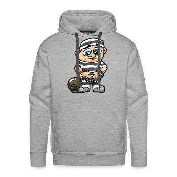 PRISONER Jail Prison detainee Cuffs Chained Comic - Men's Premium Hoodie - heather grey - Front - Liam (192cm)
