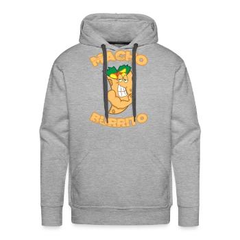 Macho Burritos - Men's Premium Hoodie - heather grey - Front - Liam (192cm)