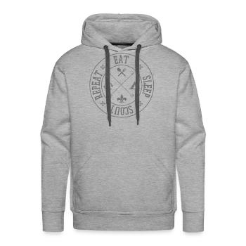 Eat Sleep Scout Repeat - Men's Premium Hoodie - heather grey - Front - Liam (192cm)