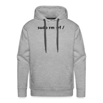 Linux Admin Programmer sudo rm rf / - Men's Premium Hoodie - heather grey - Front - Liam (192cm)