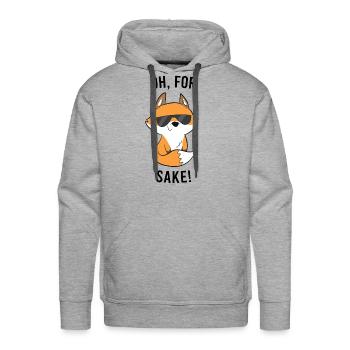 Oh For Fox Sake Funny Fox Love Foxes - Men's Premium Hoodie - heather grey - Front - Liam (192cm)