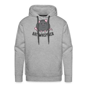 Rat Owner Pet Rat Whisperer Funny Rat - Men's Premium Hoodie - heather grey - Front - Liam (192cm)