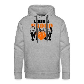 Loud Proud Basketball Mom - Men's Premium Hoodie - heather grey - Front - Liam (192cm)