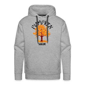 The halloween Season Pumpkin Autumn Tree Orange - Men's Premium Hoodie - heather grey - Front - Liam (192cm)