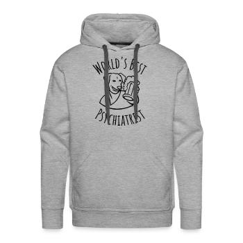 Beer Dog World s Best Psychiatrist - Men's Premium Hoodie - heather grey - Front - Liam (192cm)