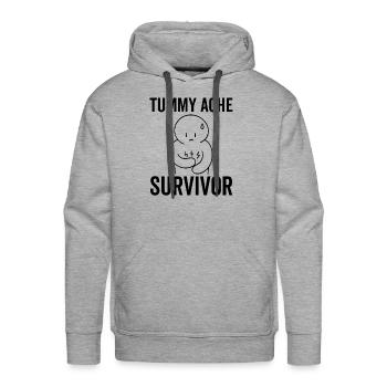 Tummy Ache Survivor - Men's Premium Hoodie - heather grey - Front - Liam (192cm)