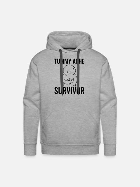 Tummy Ache Survivor - Men's Premium Hoodie - heather grey