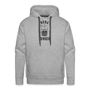 Bubble Tea Junkie, Bubble Tea Lover - Men's Premium Hoodie - heather grey - Front - Liam (192cm)