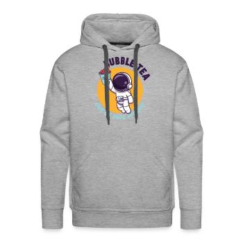 Bubble Tea Junkie, Bubble Tea Lover - Men's Premium Hoodie - heather grey - Front - Liam (192cm)